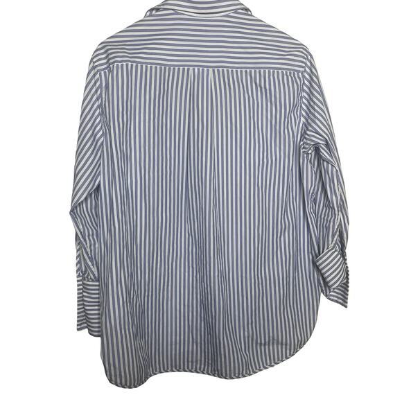 Scanlan Theodore Blue Striped oversized Long Sleeve Button-Up Top Shirt sz 6 - Picture 7 of 7